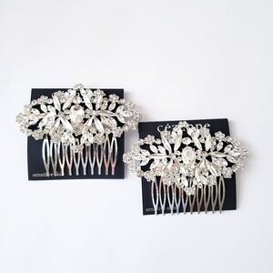 Cezanne Crystal Floral Garden Bridal Hair Combs